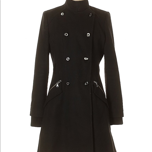 Express black double breasted wool blend trench - Picture 1 of 8